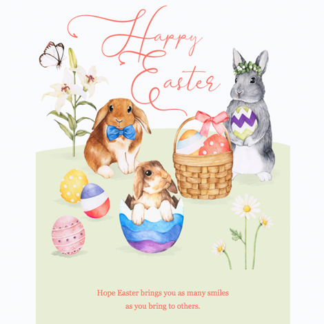 Watercolor Bunnies Easter eCard